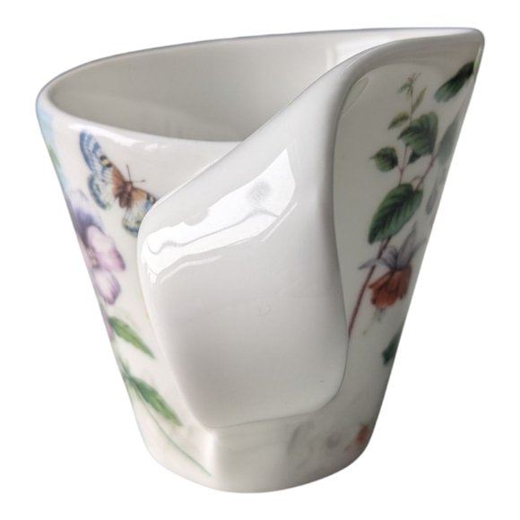 Adeline Fine Porcelain Tea Cup & Saucer Unique Floral Butterfly Hummingbirds - Picture 4 of 11
